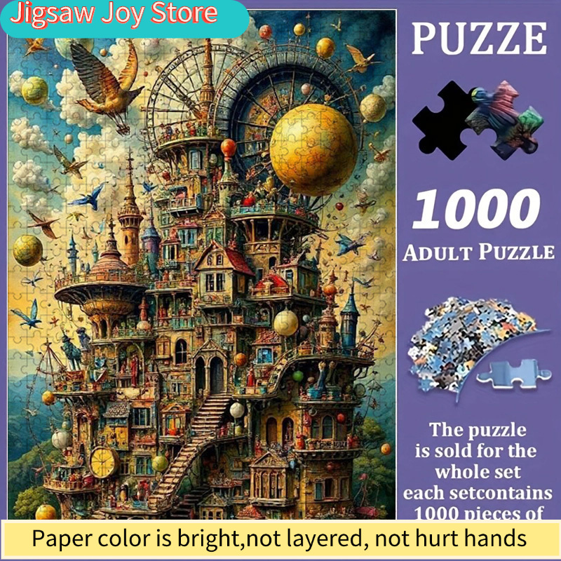 Puzzle Map World - Colorful Whimsical Castle Jigsaw Puzzle Family