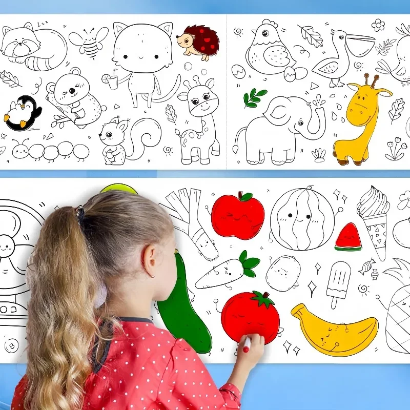 Kids Coloring Paper Roll Stick - Kids Education Wallpaper ulasan dan harga