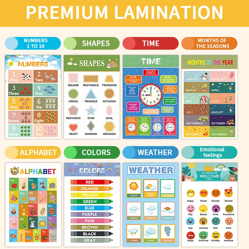12Pcs Educational Posters for  - Kids Education Wallpaper ulasan dan harga
