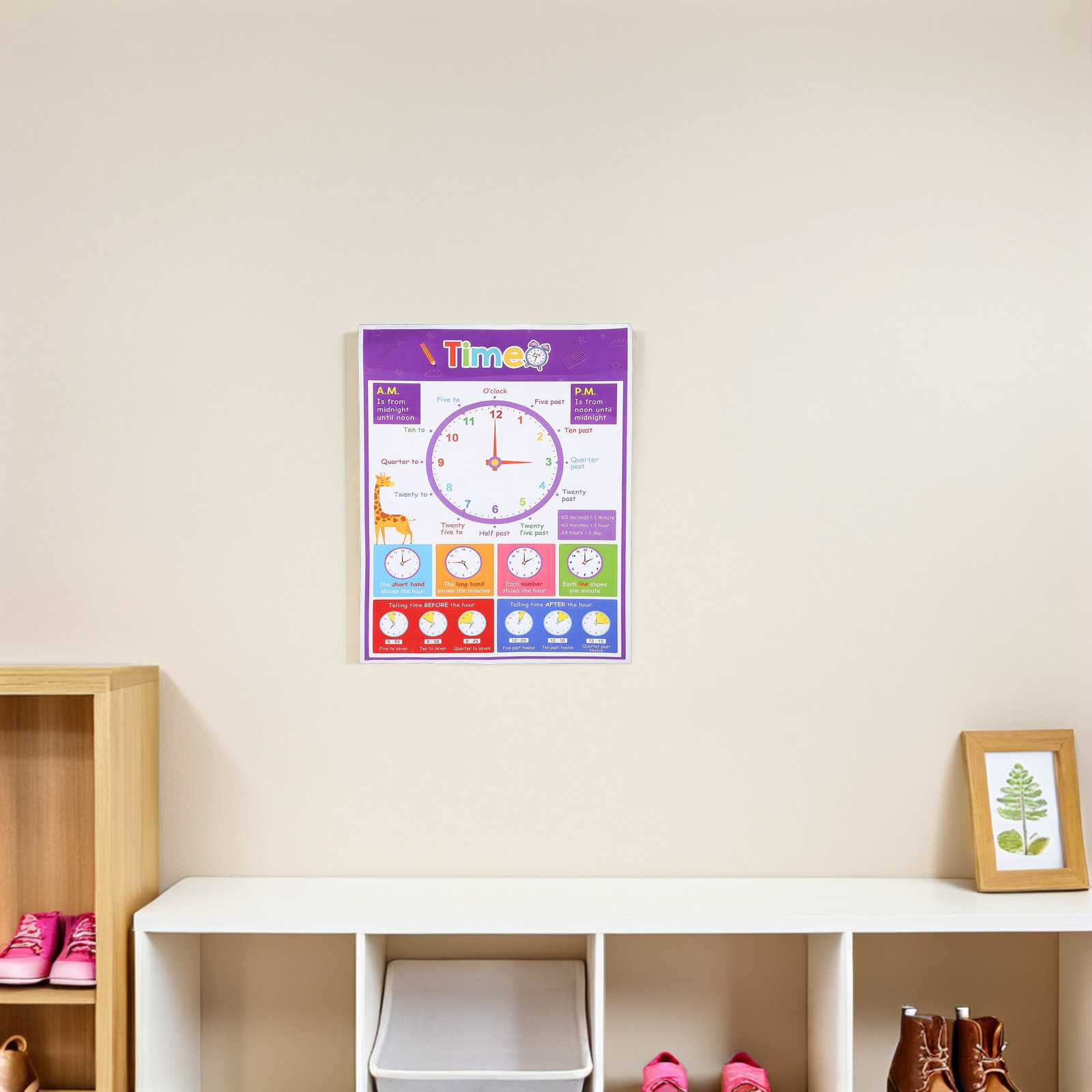 Time Teaching Poster for Kids  - Kids Education Wallpaper ulasan dan harga