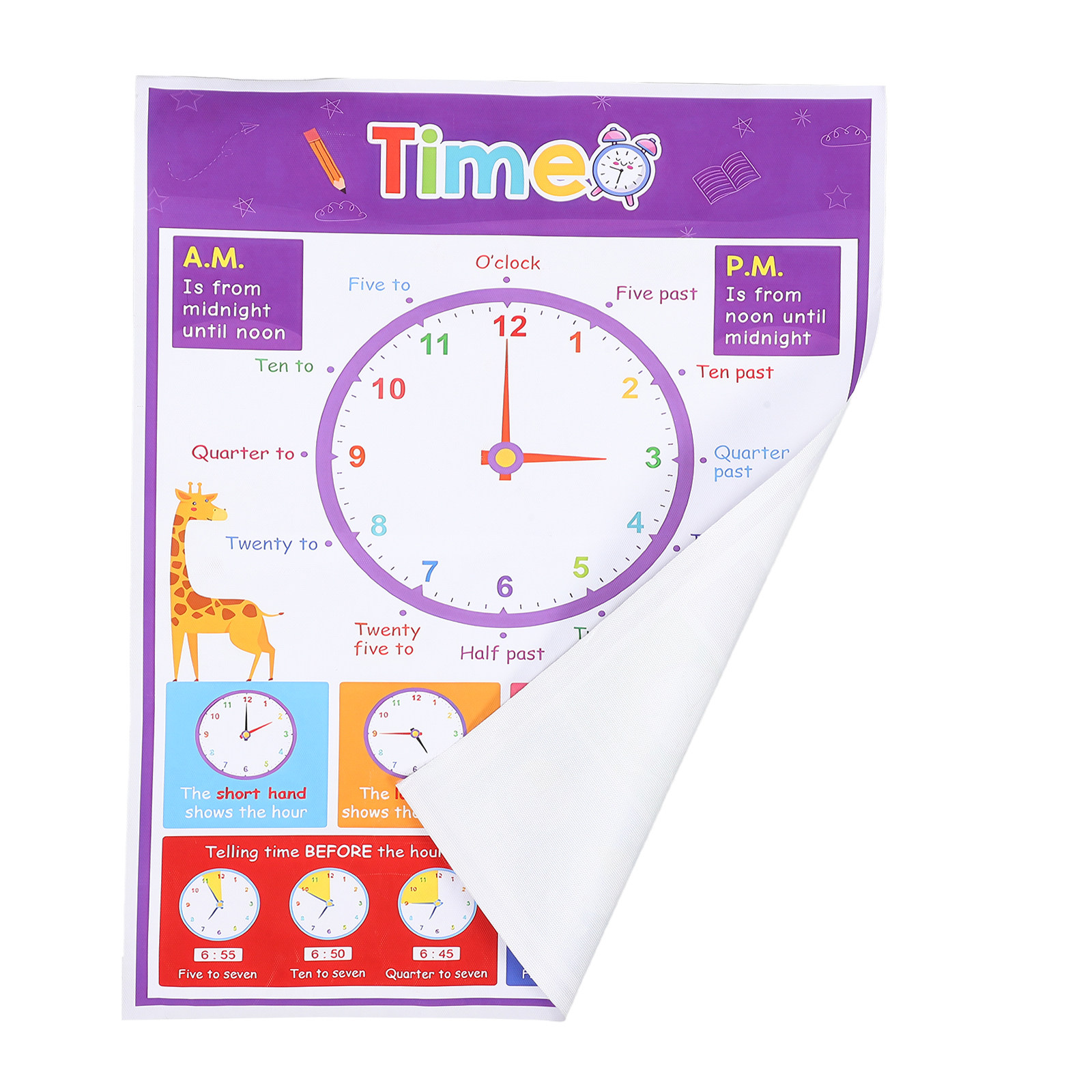 Time Teaching Poster for Kids  - Kids Education Wallpaper ulasan dan harga