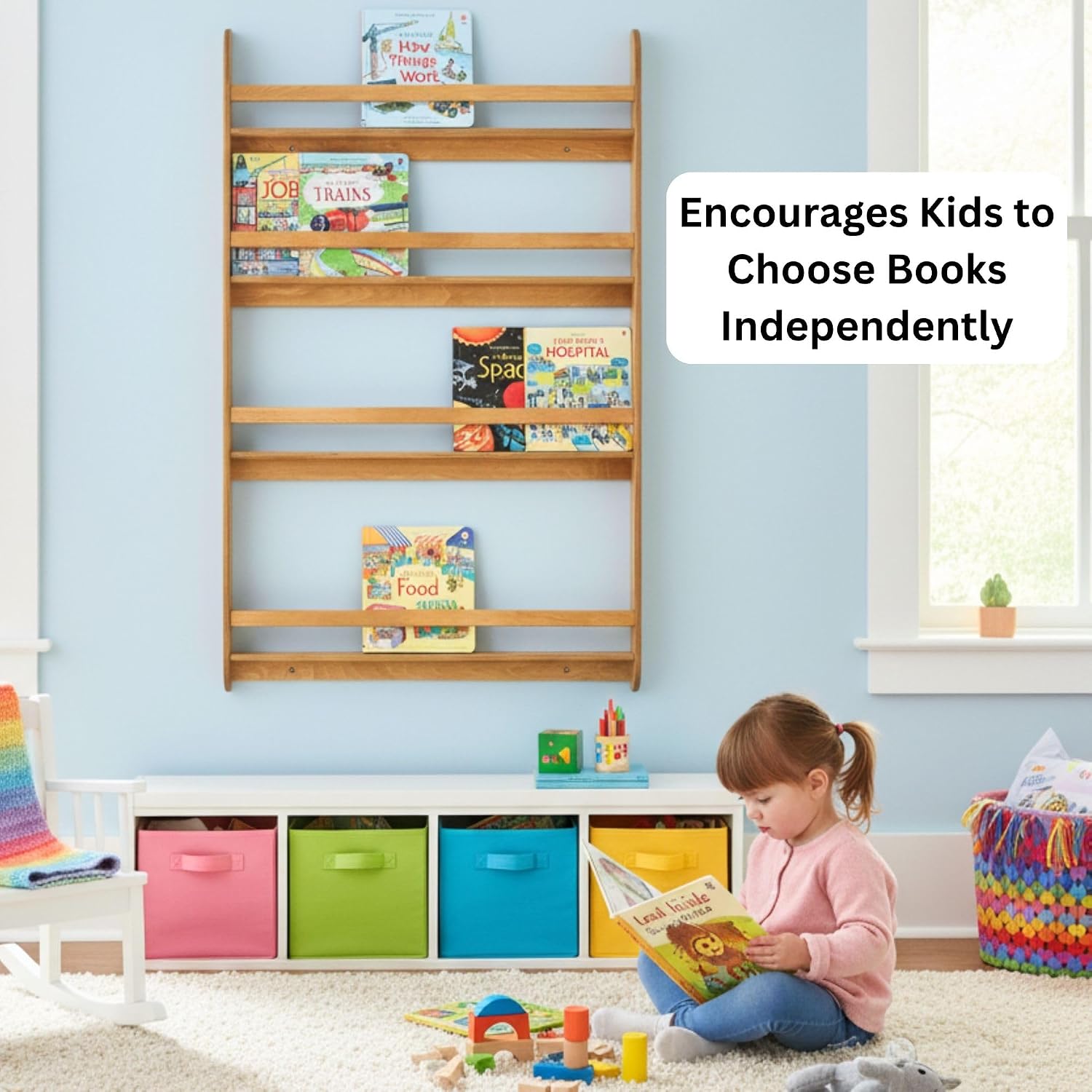 Montessori Wall Bookshelf Todd - Montessori Shelf Toy ulasan dan harga