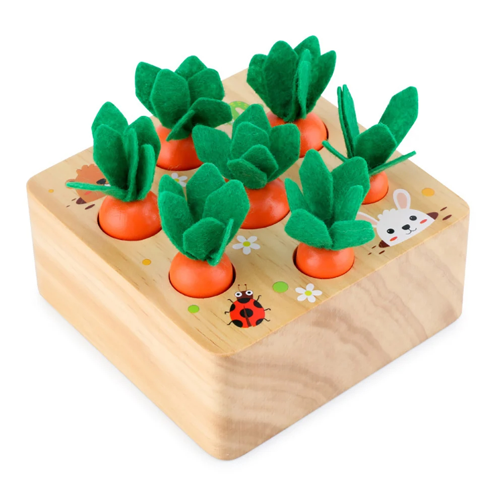 Children Puzzle Pull Up Carrot - Montessori Shelf Toy ulasan dan harga