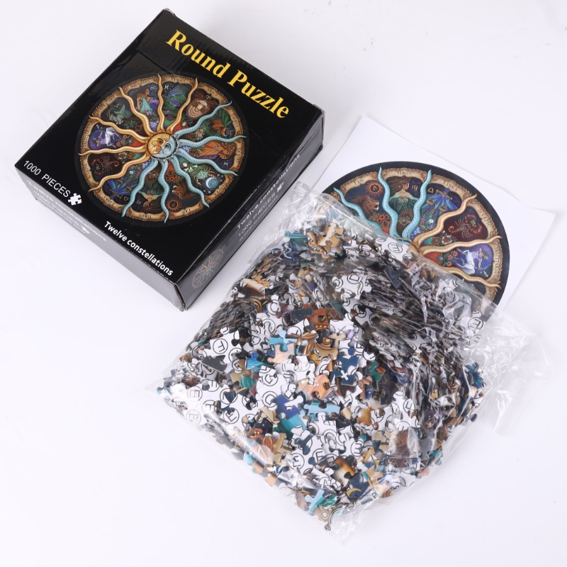 Adult Round Puzzle 1000 Pieces - Puzzle Map World ulasan dan harga