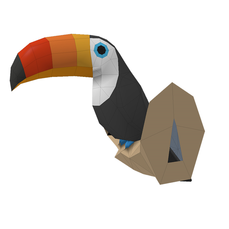 Toucan 3D Paper Model Papercra - Kids Education Wallpaper ulasan dan harga