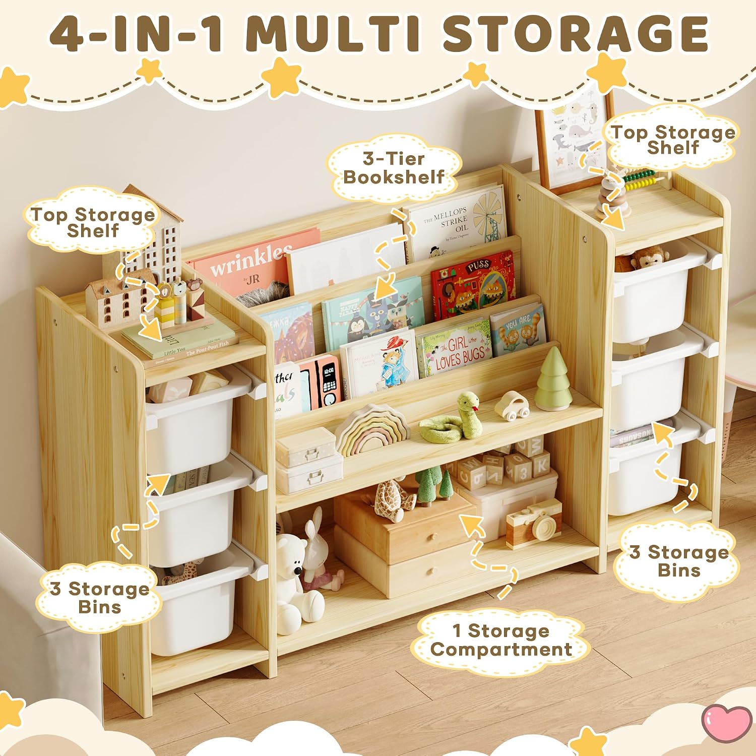 Kids Toy Storage Organizer and - Montessori Shelf Toy ulasan dan harga