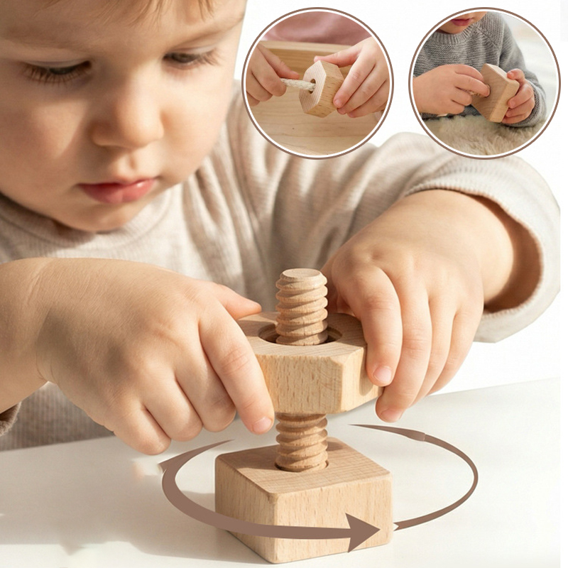Baby Screw Threading Rope Game - Montessori Shelf Toy ulasan dan harga