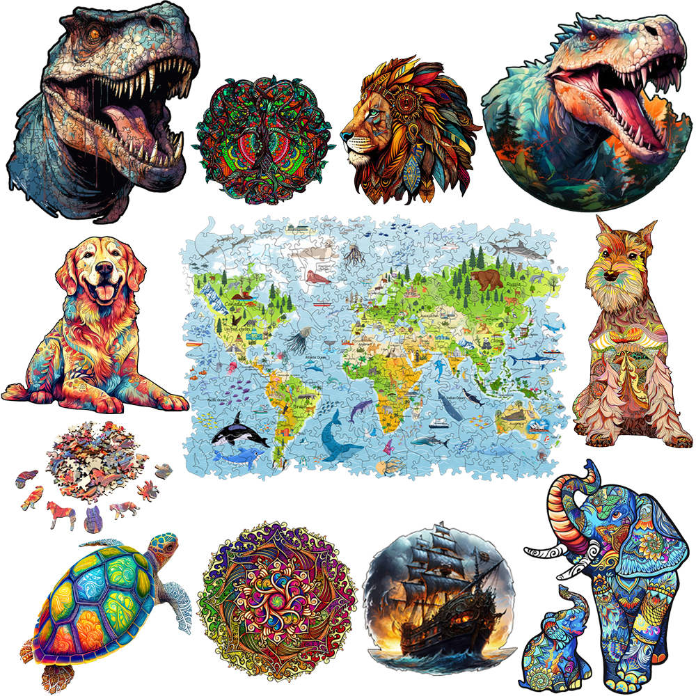 DIY Wood Jigsaw for Kids Adult - Puzzle Map World ulasan dan harga