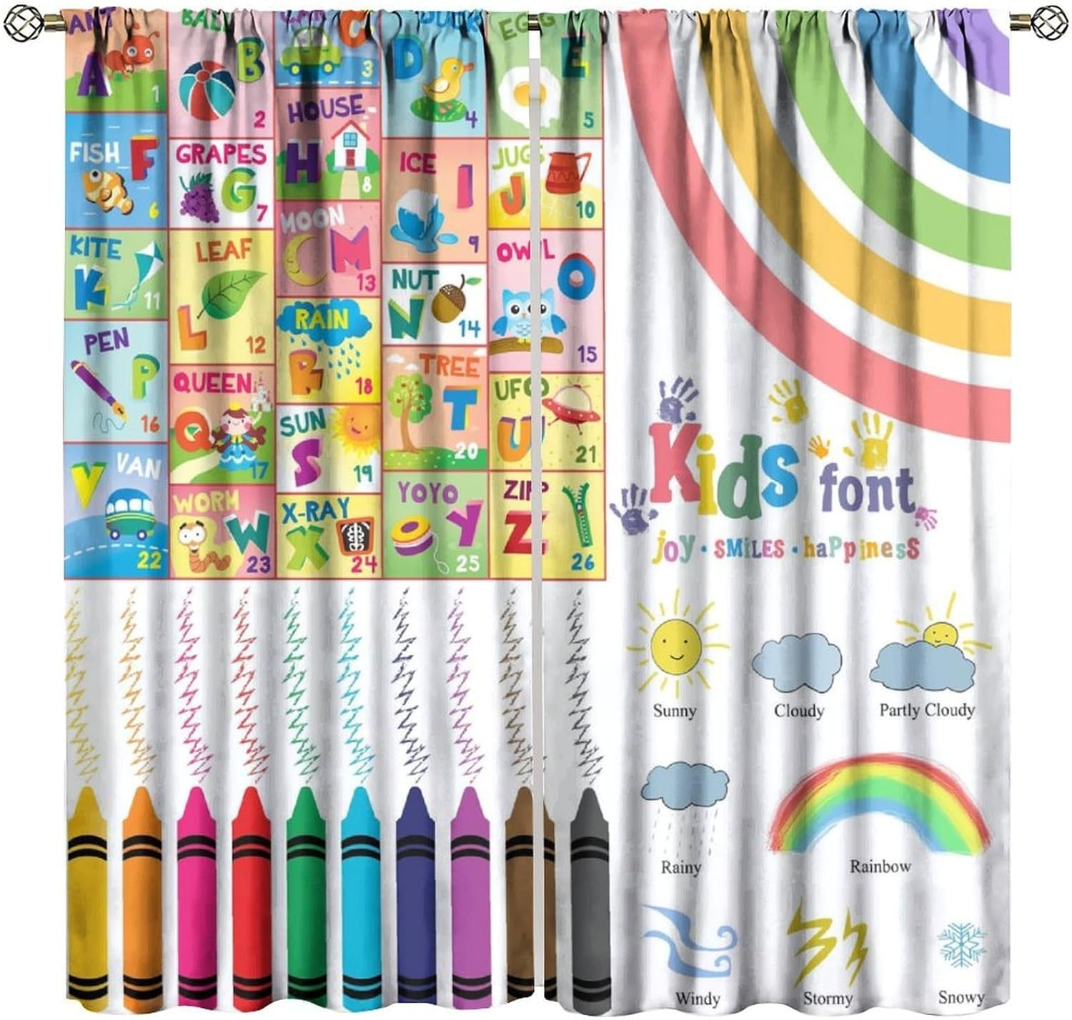 Alphabet Kids Curtains,Colorfu - Kids Education In Japan ulasan dan harga