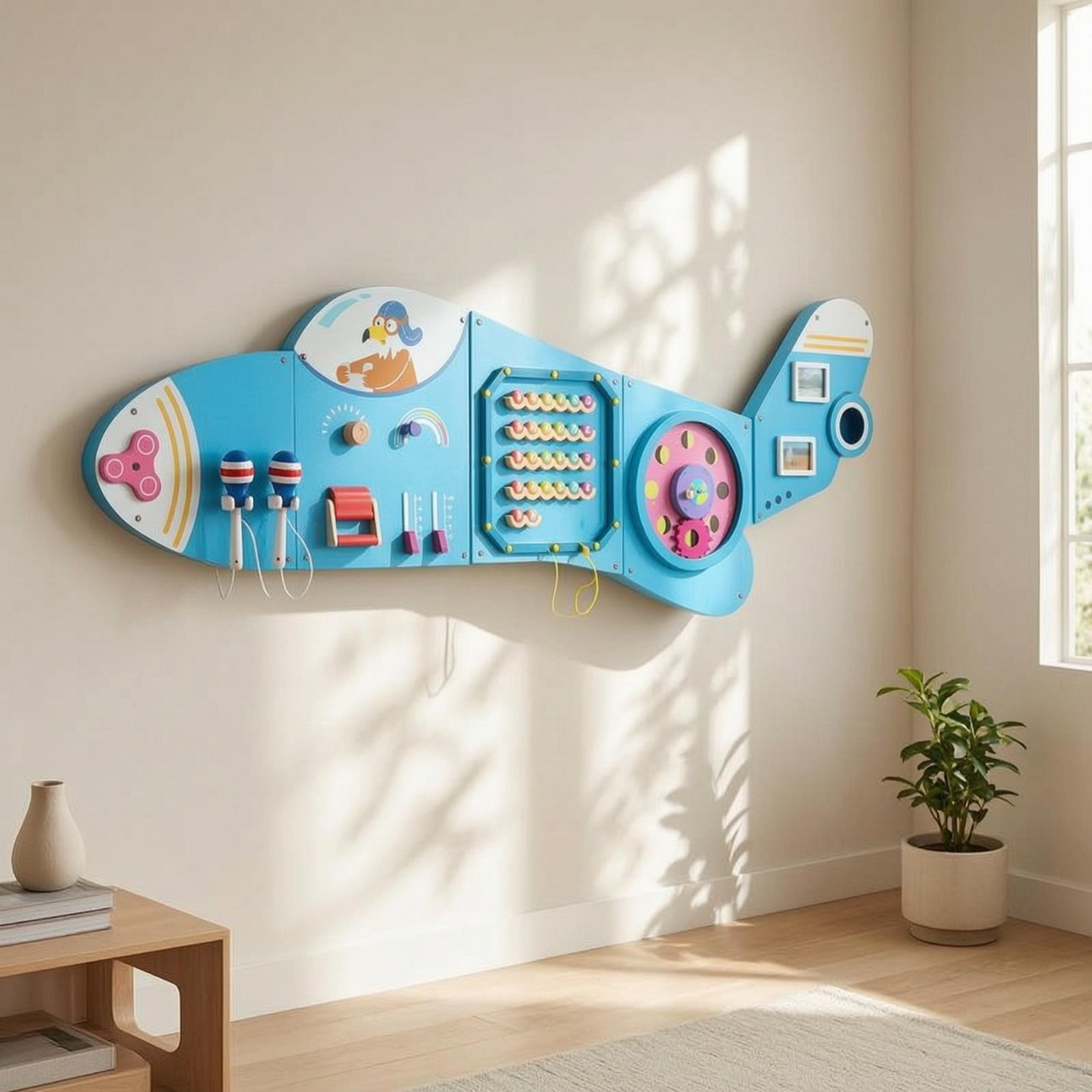 Wooden Wall Busy Board Educati - Kids Education Wallpaper ulasan dan harga