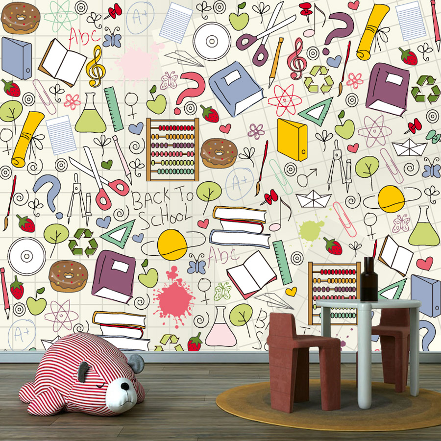 Custom Easy to Apply Peel and  - Kids Education Wallpaper ulasan dan harga