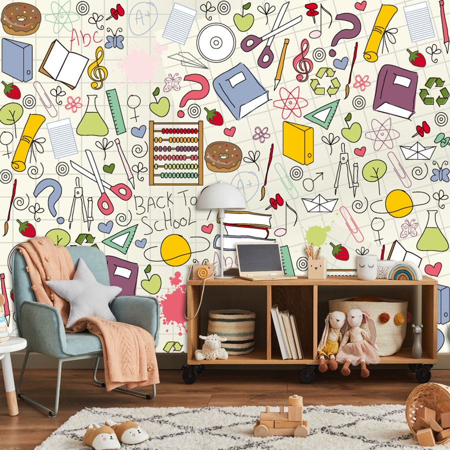 Custom Easy to Apply Peel and  - Kids Education Wallpaper ulasan dan harga