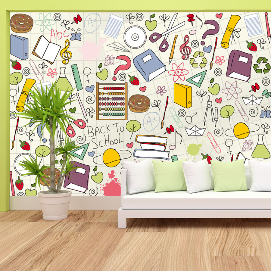 Custom Easy to Apply Peel and  - Kids Education Wallpaper ulasan dan harga