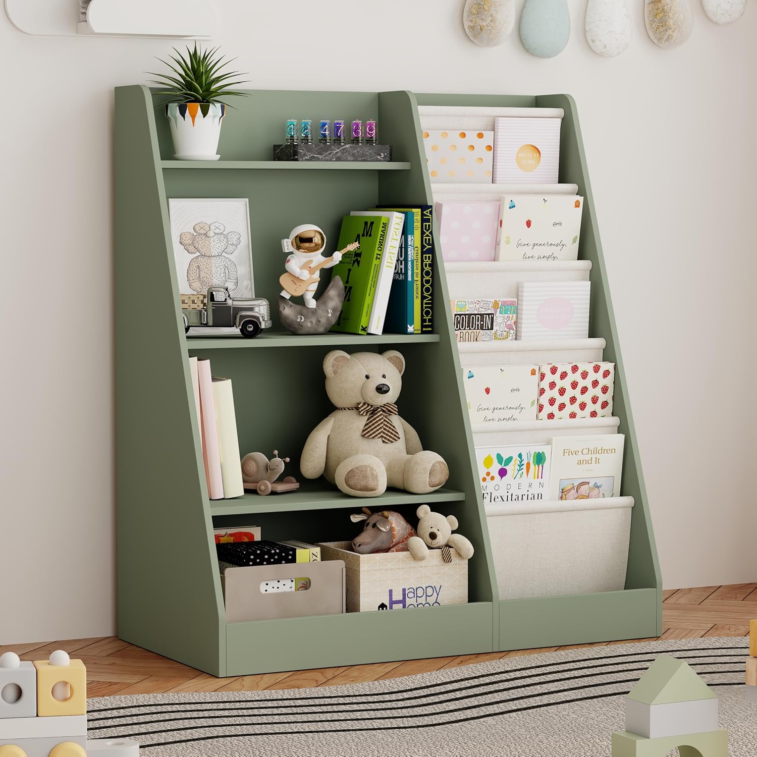 2-IN-1 Kids Bookshelf and Toy  - Montessori Shelf Toy ulasan dan harga
