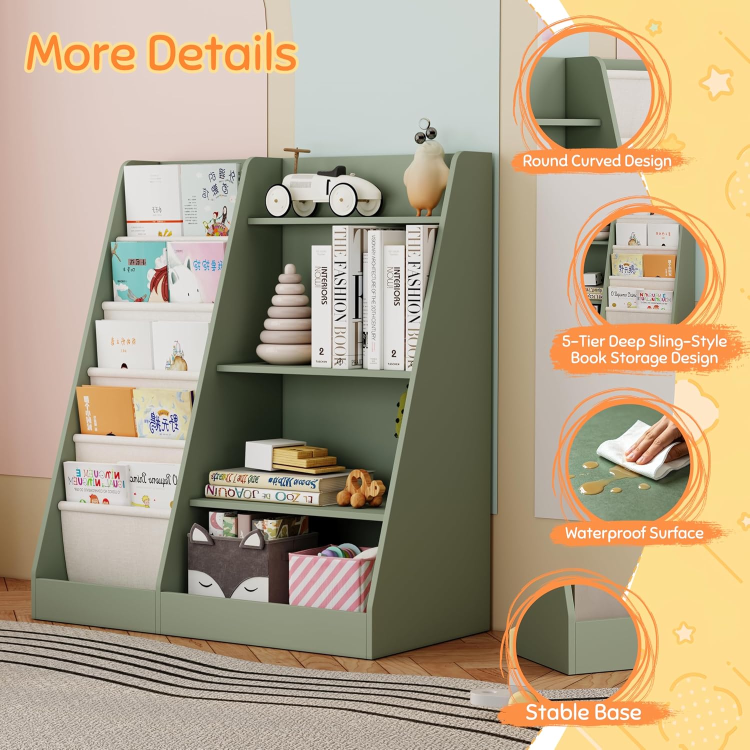 2-IN-1 Kids Bookshelf and Toy  - Montessori Shelf Toy ulasan dan harga