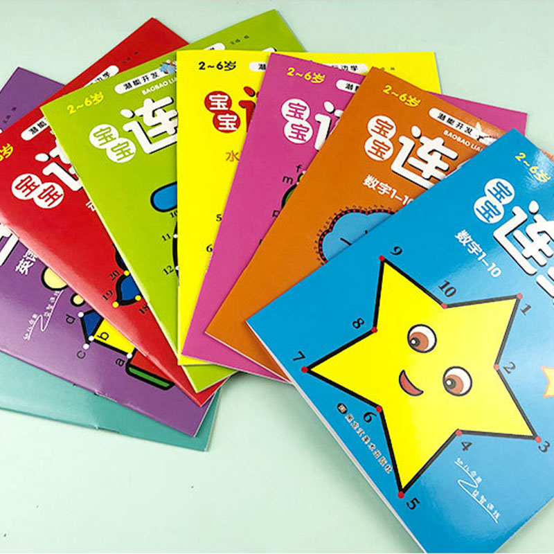 8Pcs Kids Connect the Dots Col - Learning Workbook Preschool ulasan dan harga
